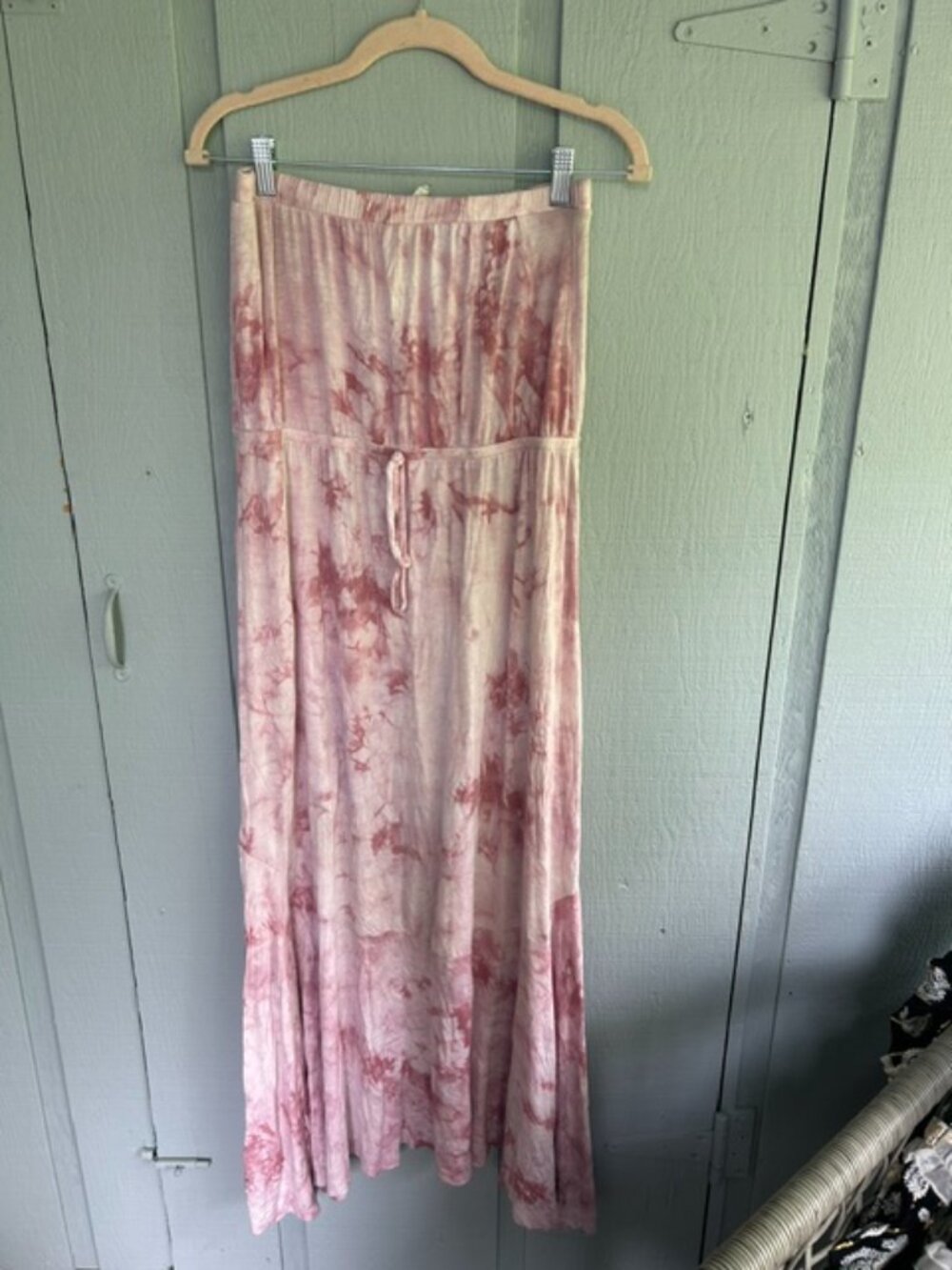 Pre-Loved Rolla Coaster Pink Tie Dye Strapless Maxi Dress Size Large